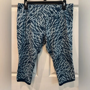 The North Face Women Motivation Printed Legging Cropped Knit Pants Blue Size L